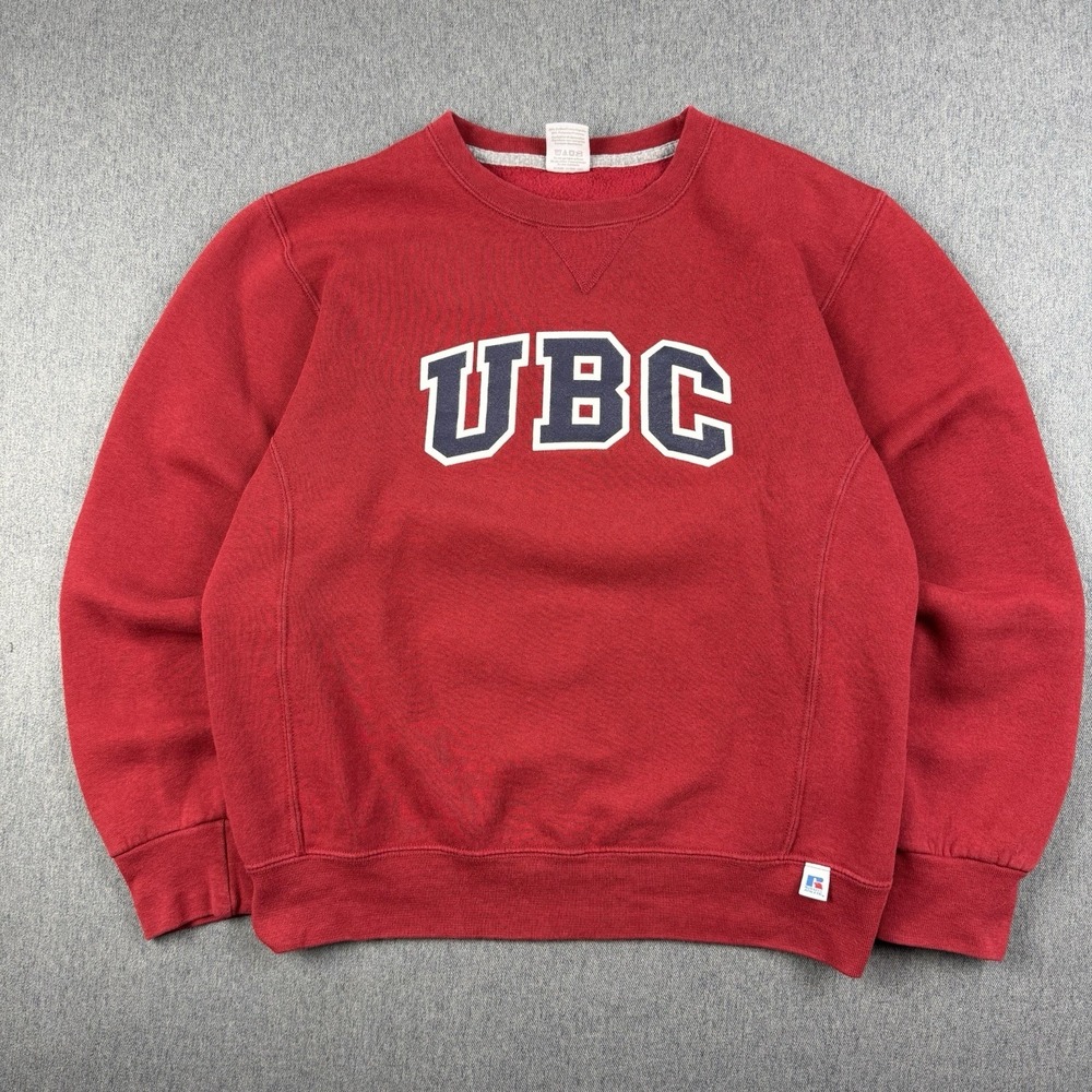 Russell Athletic UBC University British Columbia Sweater Mens Medium Red